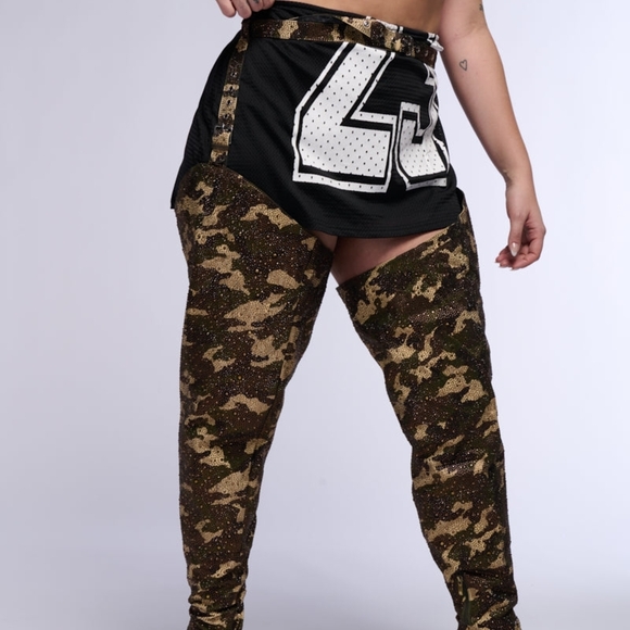 "MILITARY DAZZLE" Camouflage Thigh-High Stiletto Boots - Picture 7 of 13